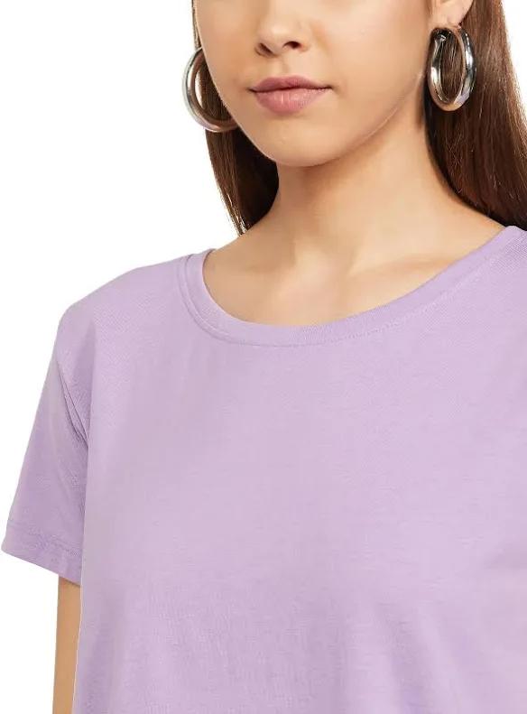 Lavender Regular Fit T-shirt For Women