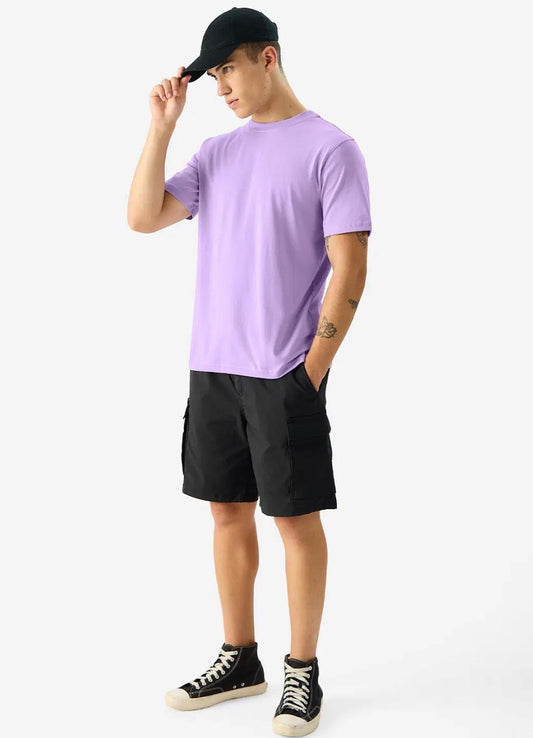 Lavender Regular Fit T-shirt For Men