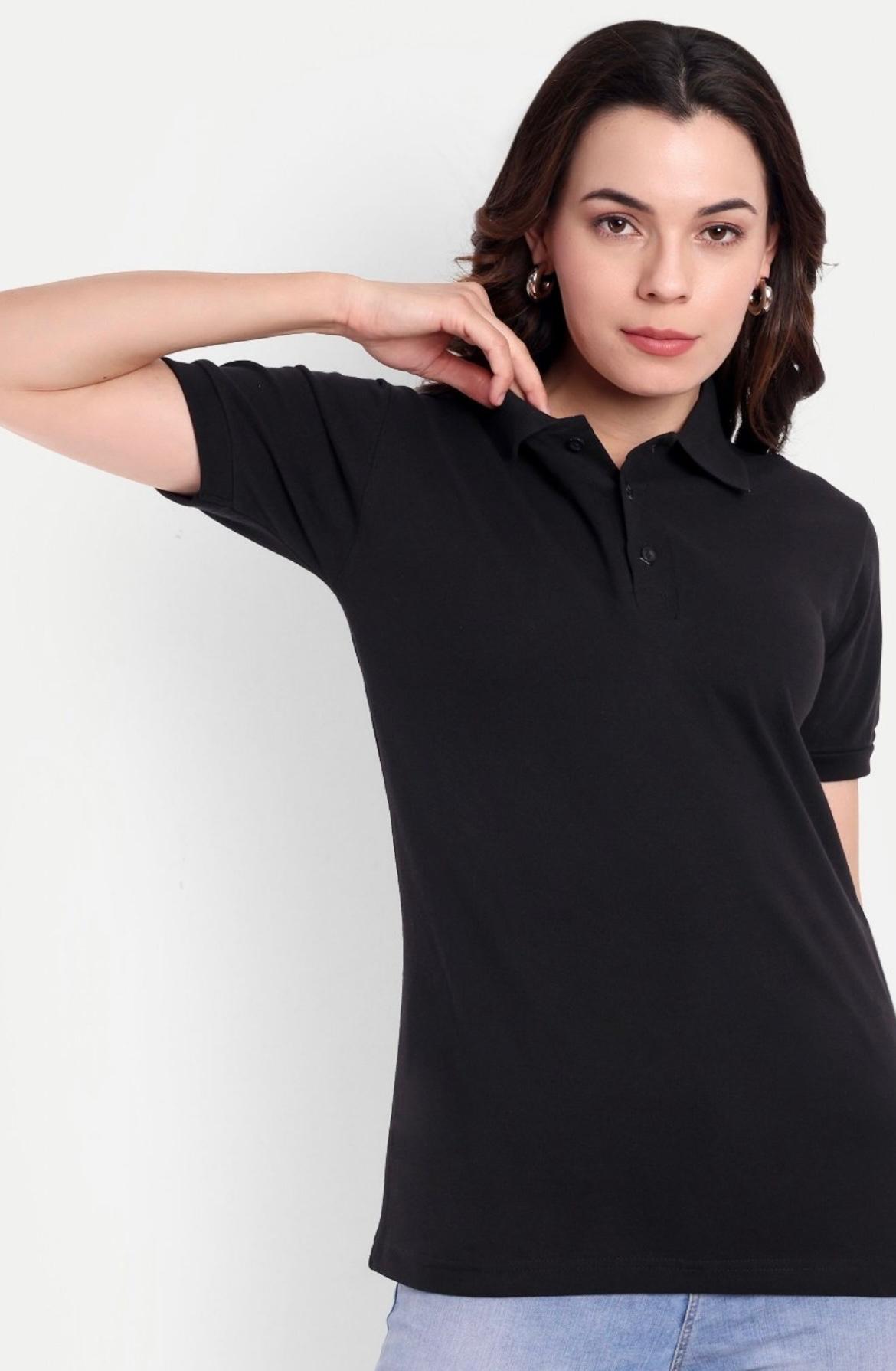 Black Polo T-shirt For Women