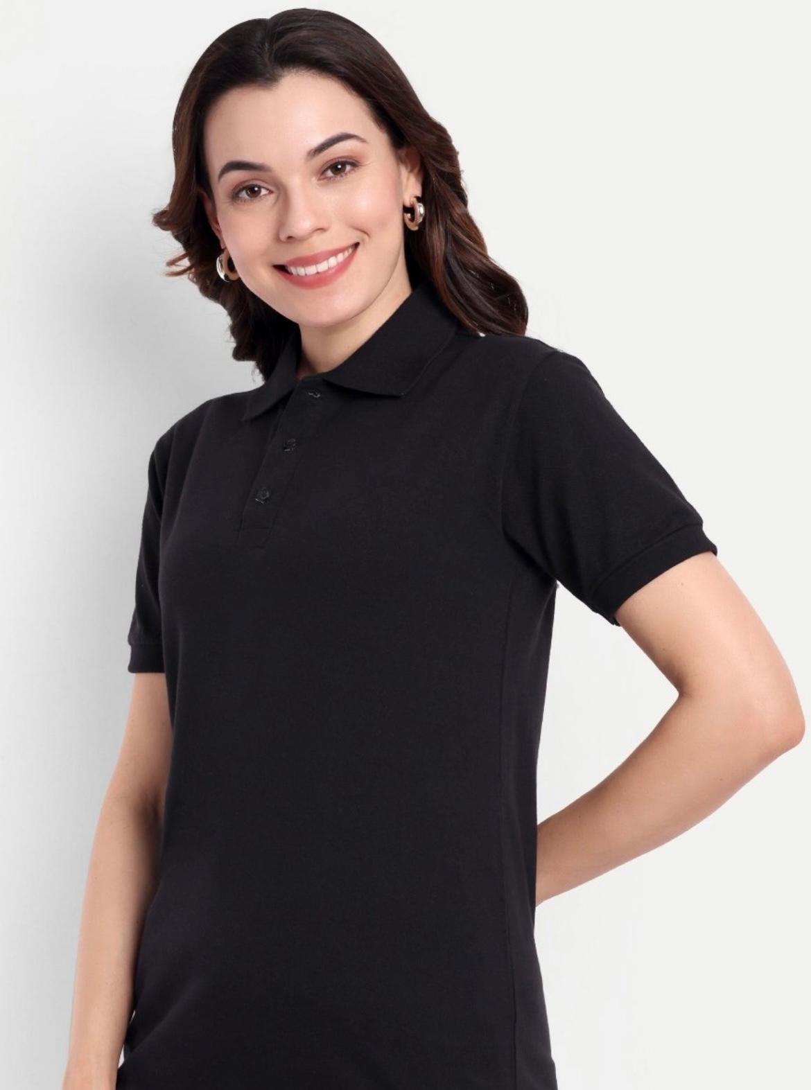 Black Polo T-shirt For Women