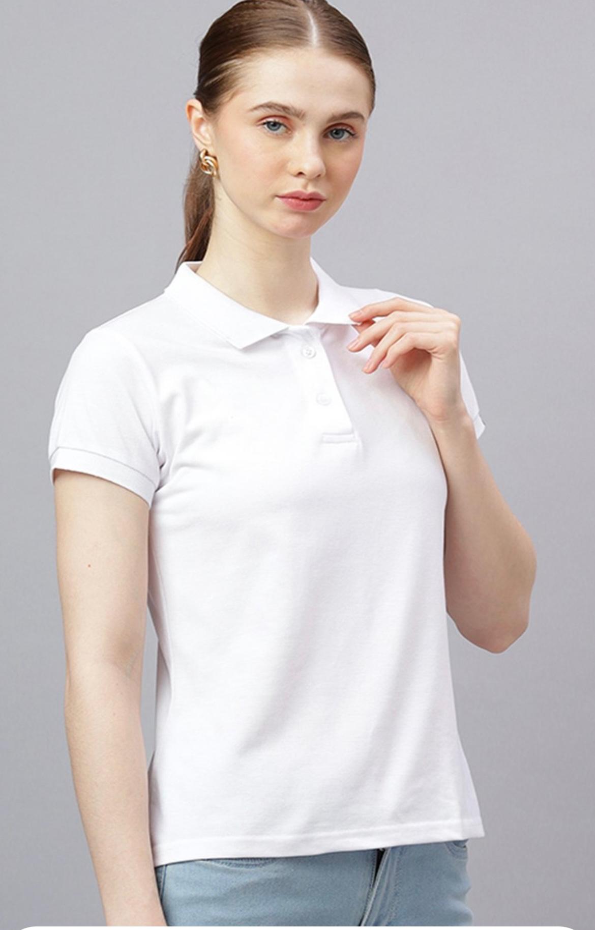 White Polo T-shirt For Women
