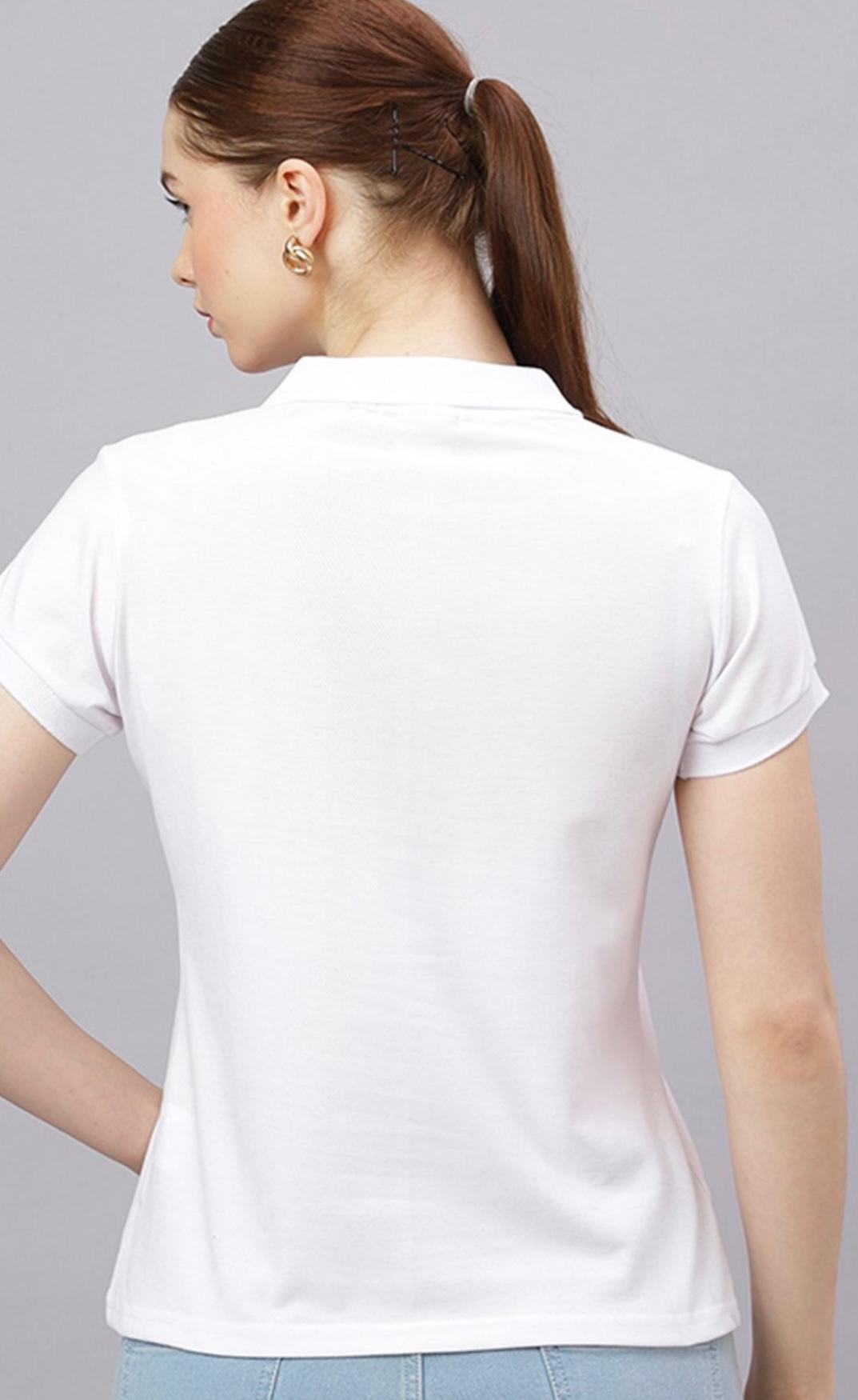 White Polo T-shirt For Women