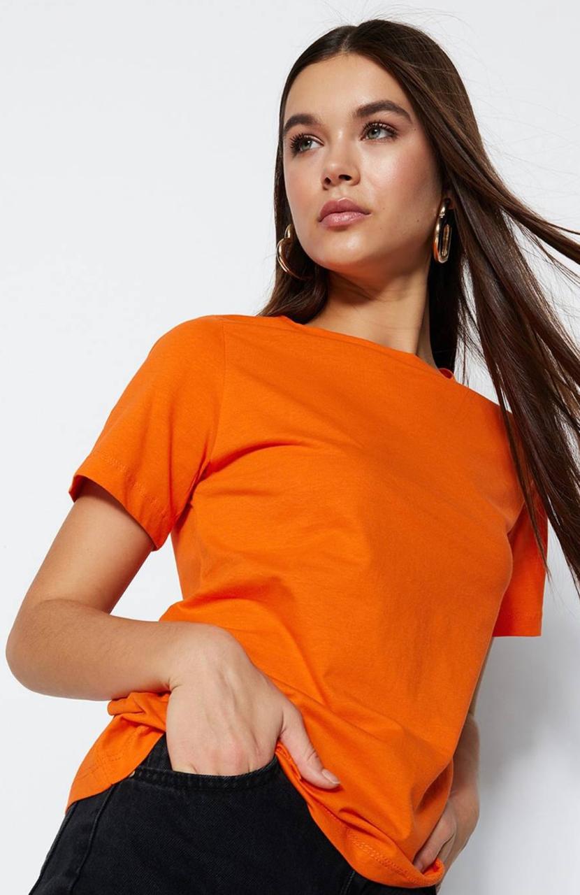 Orange Regular Fit T-shirt for women