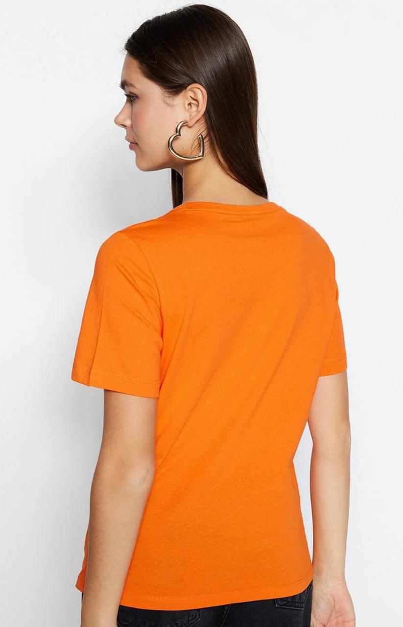 Orange Regular Fit T-shirt for women