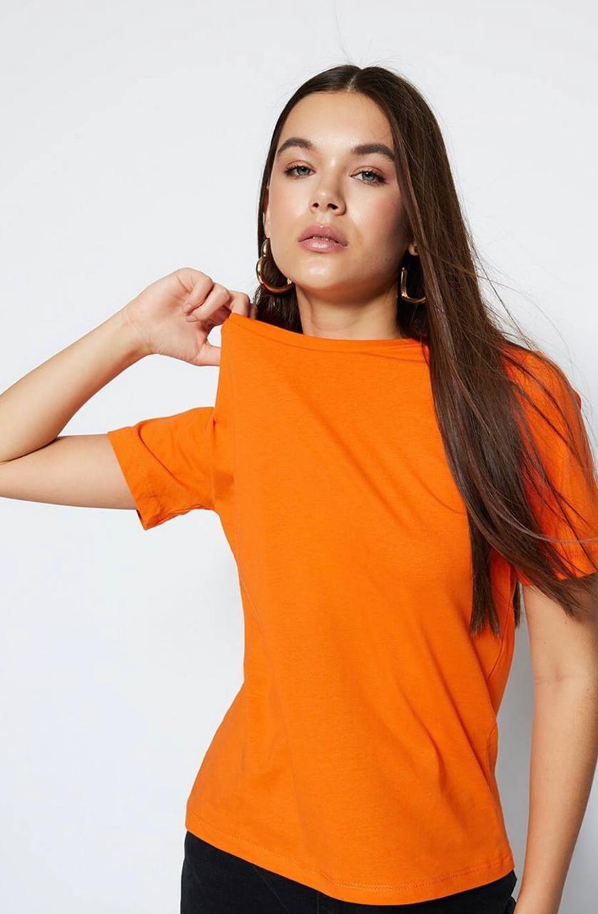 Orange Regular Fit T-shirt for women