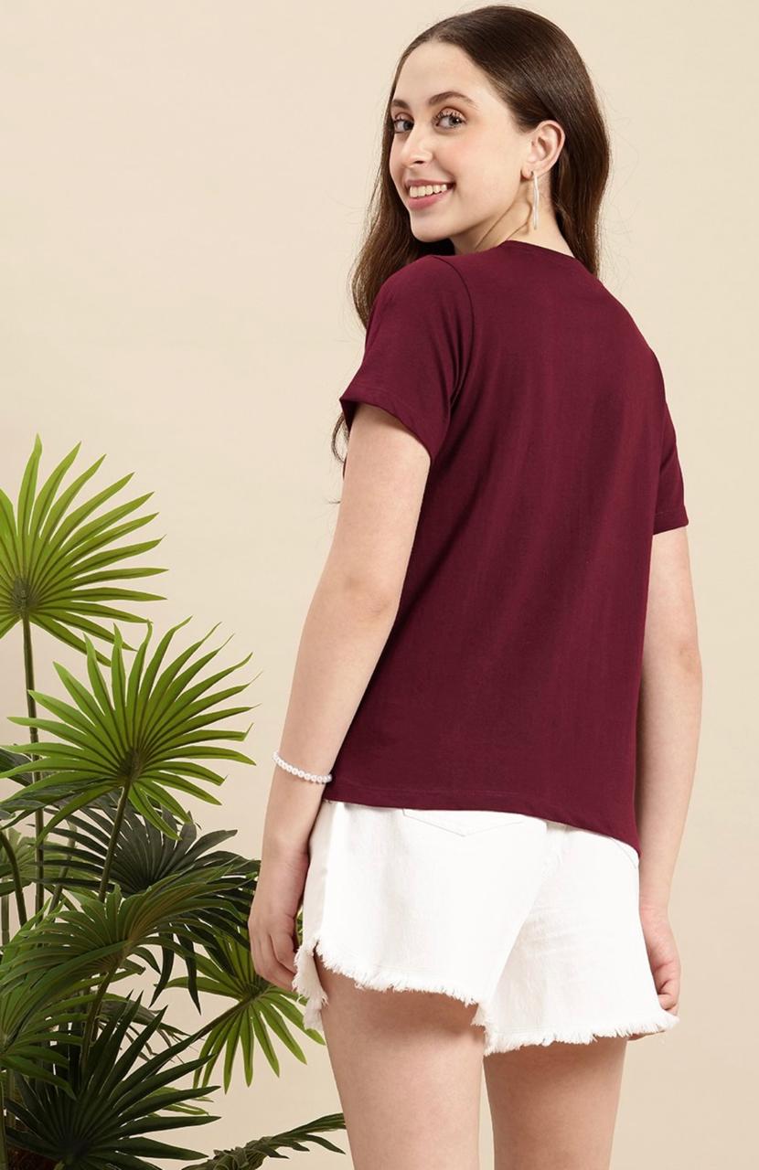 Marron Regular Fit T-shirt for women