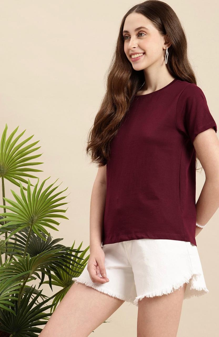 Marron Regular Fit T-shirt for women